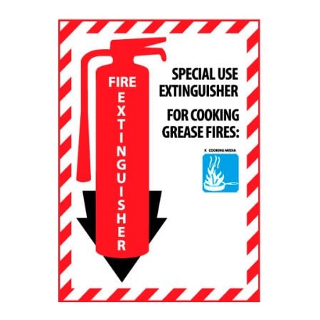 National Marker Co Fire Extinguisher Class Marker - Special Use For Cooking Grease Fires - Plastic FXPMSKR
